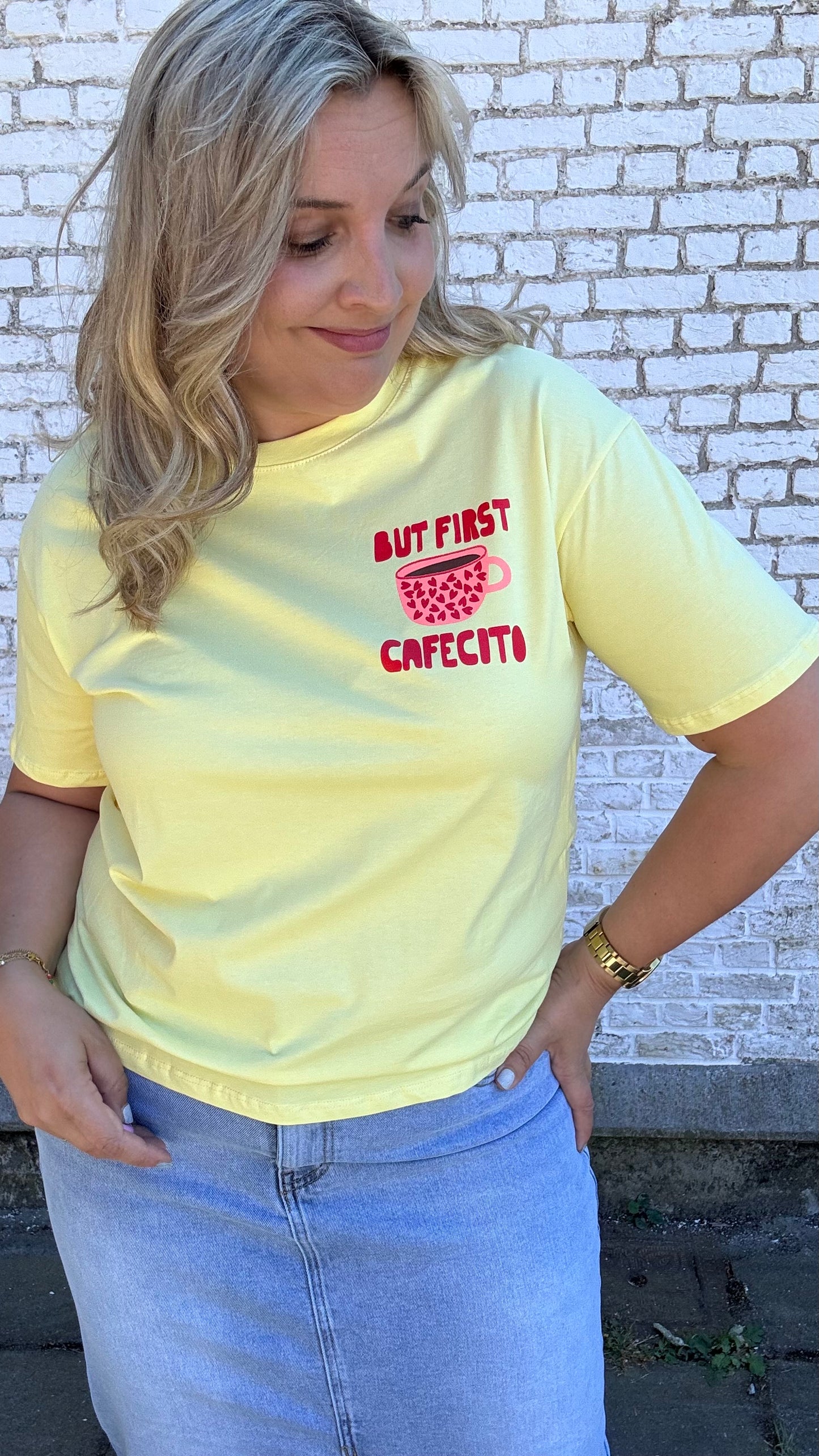 Cafecito shirt - Geel