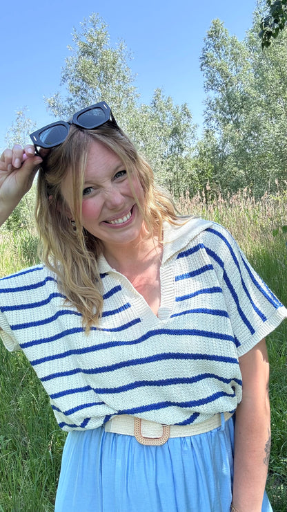 Riva polo - Wit/Blauw