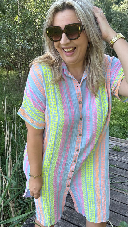 Coastal tetra dress - Blauw