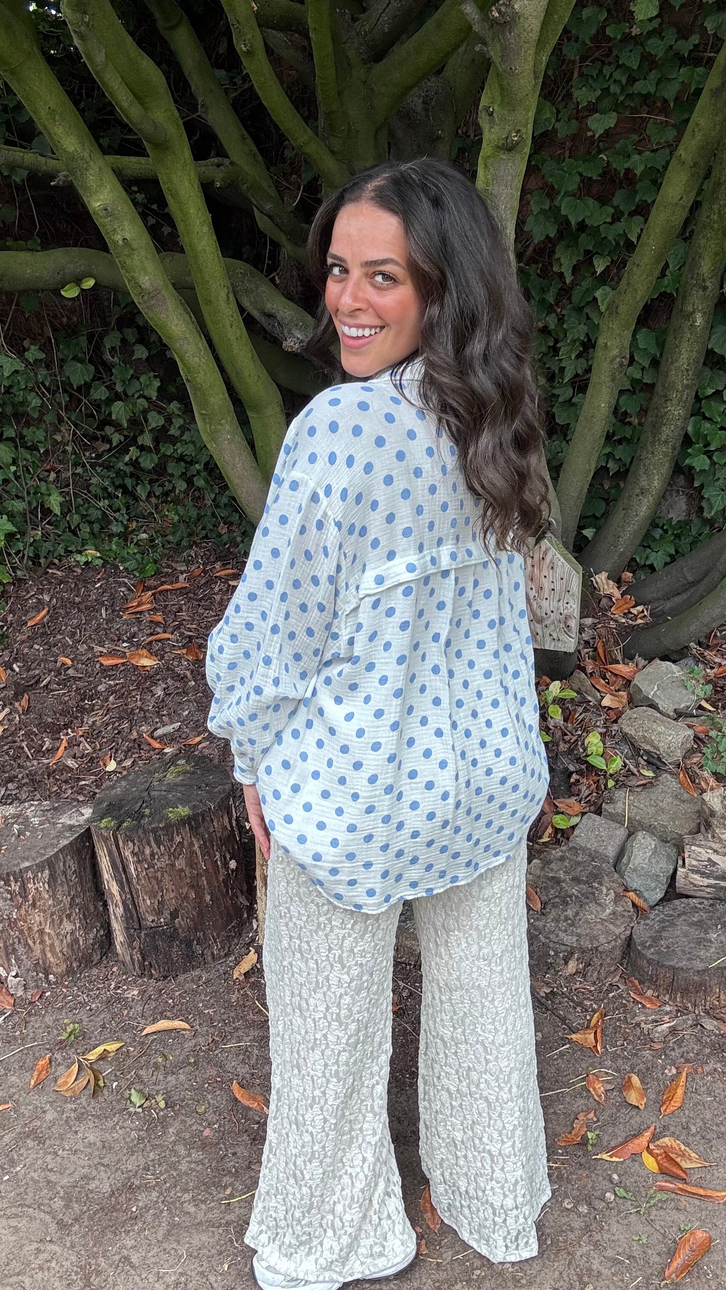 Dots tetra blouse - Blauw