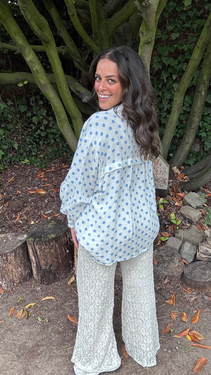 Dots tetra blouse - Blauw