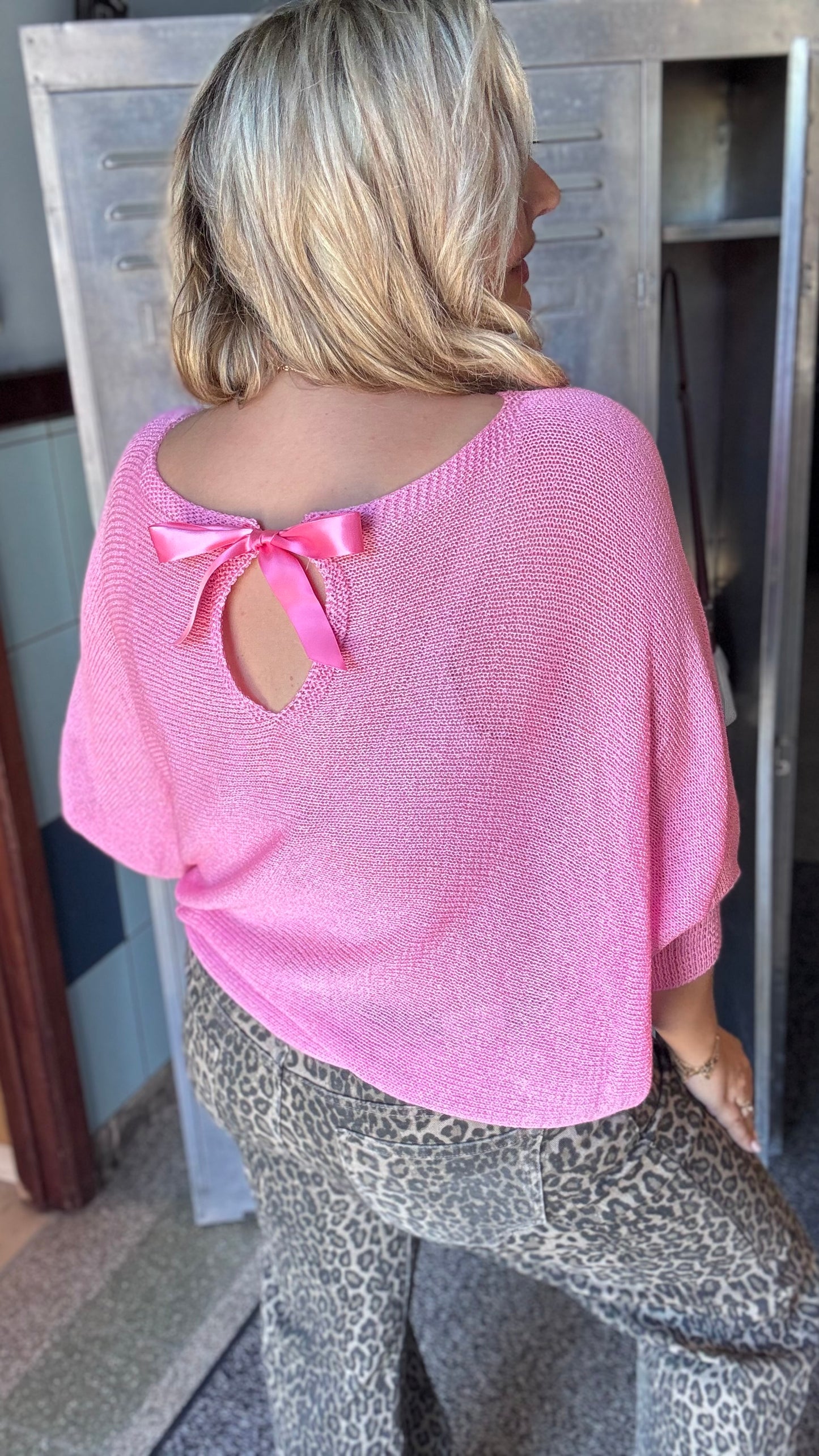 Bow touch trui - Roze