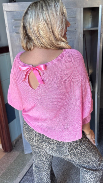 Bow touch trui - Roze