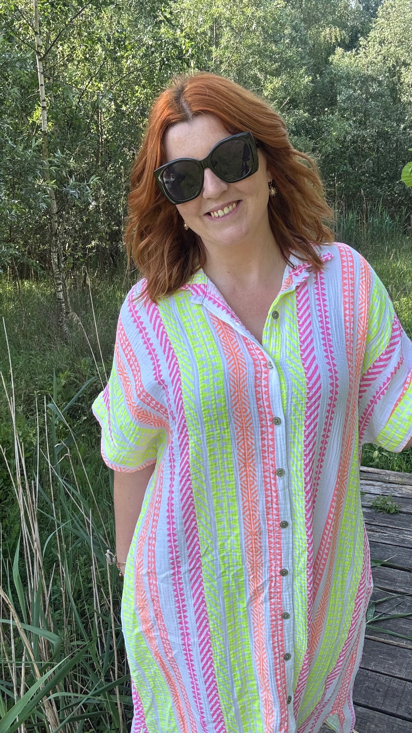 Coastal tetra dress - Wit