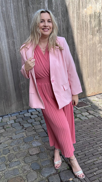 Plissé jumpsuit - Plum