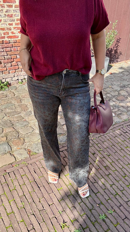 Leopard jeans - Grey Sparkle