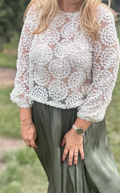 Rebel bloom blouse wit