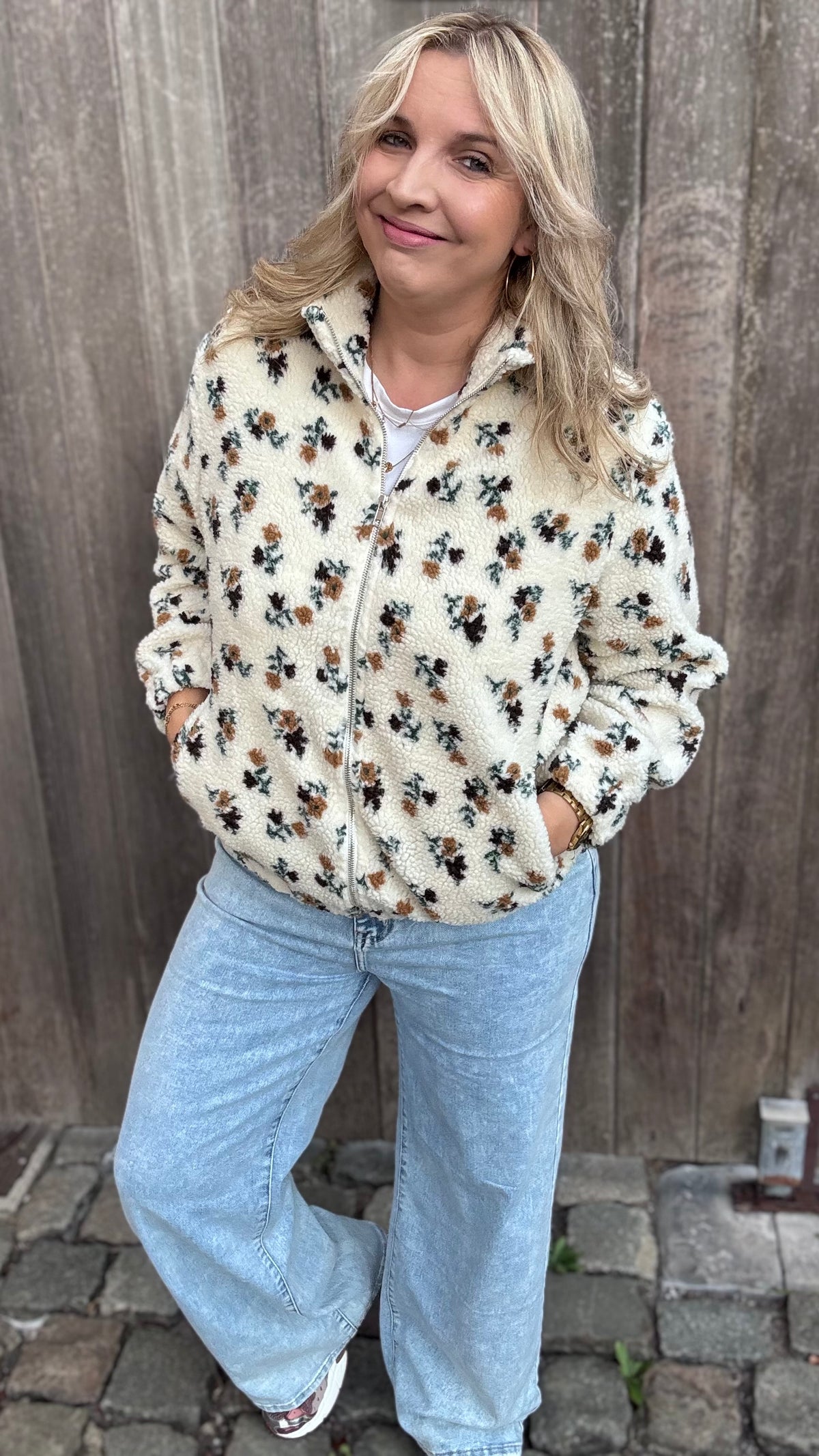 Teddy floral vest