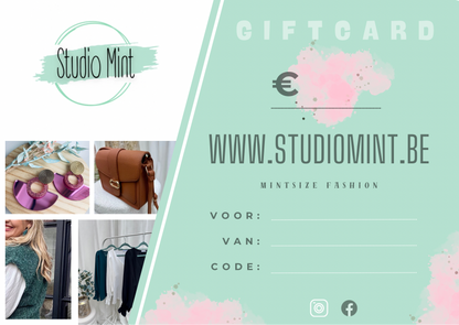 Studio Mint Fysieke cadeaubon (enkel te gebruiken in de fysieke winkel)