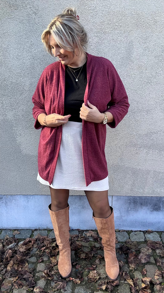 Basic long Cardigan - Bordeaux