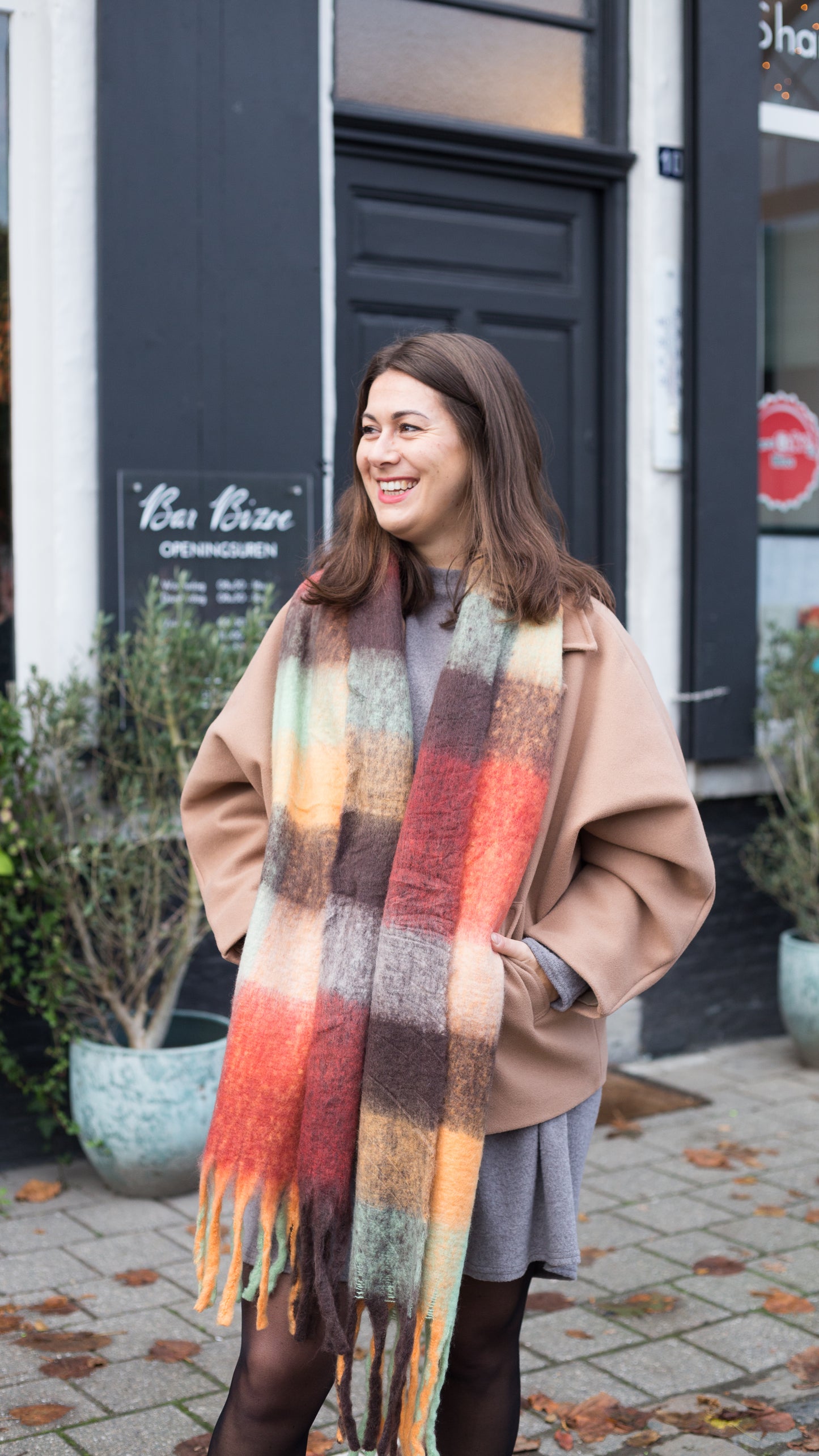 Bizoe sjaal - Bruin/Mint