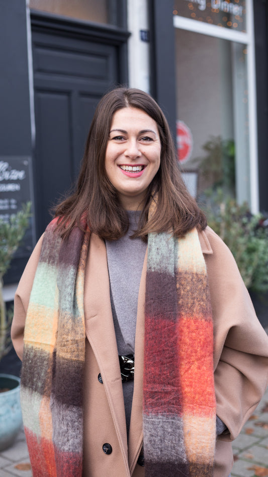 Bizoe sjaal - Bruin/Mint